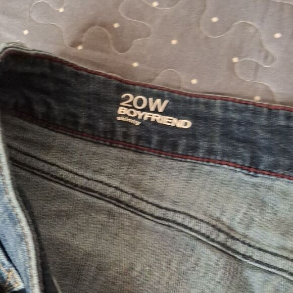 Liz Claiborne Boyfriend Skinny Blue Denim Jeans size 20W - Picture 3 of 7